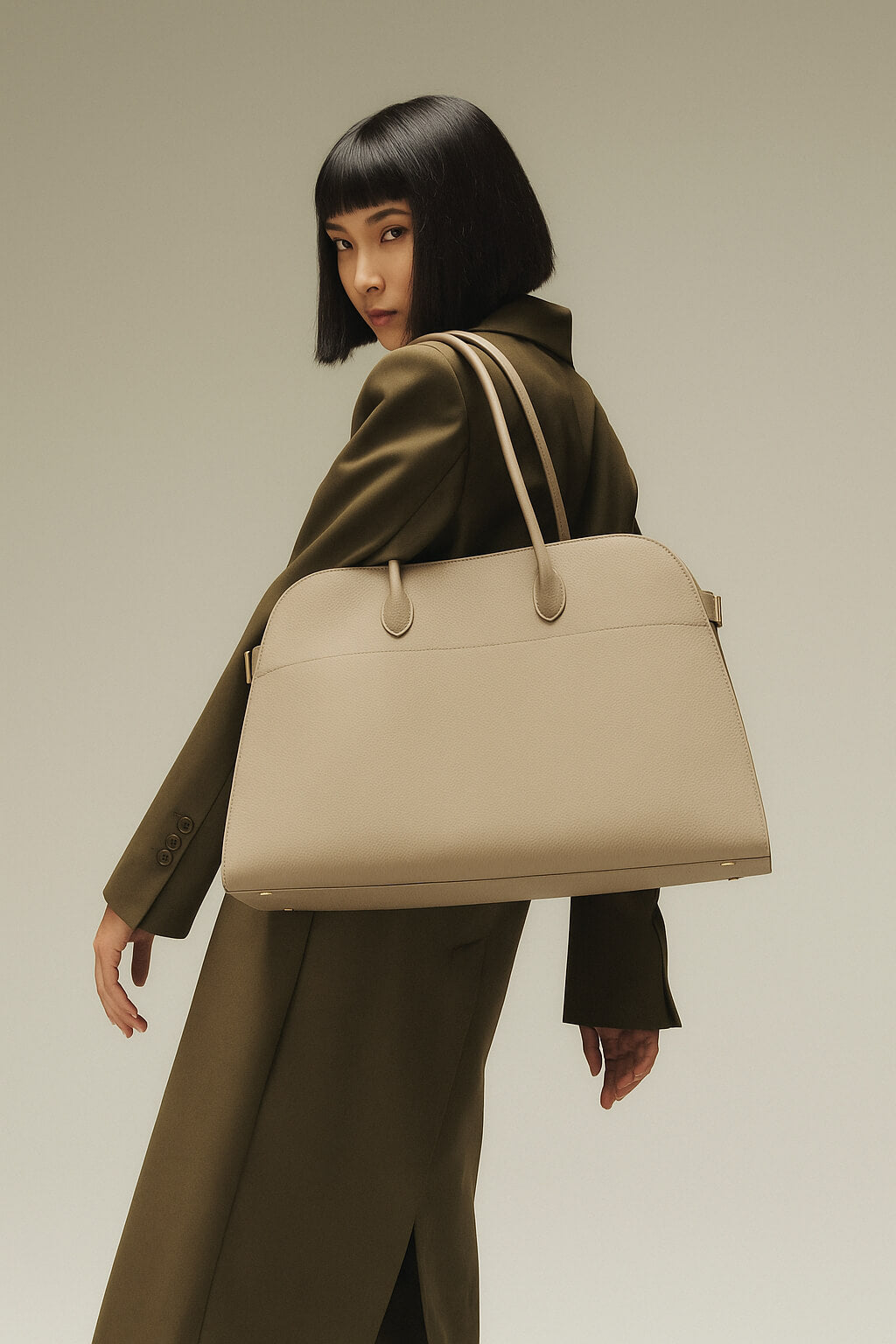 The Row Soft Margaux 17 Bag in Leather