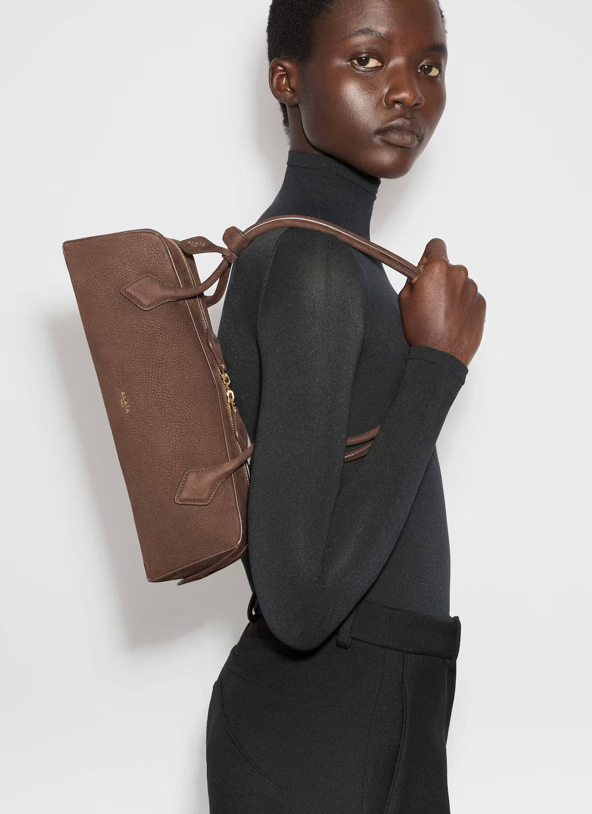 Alaia Le Teckel Medium Bag In Nubuk Calfskin