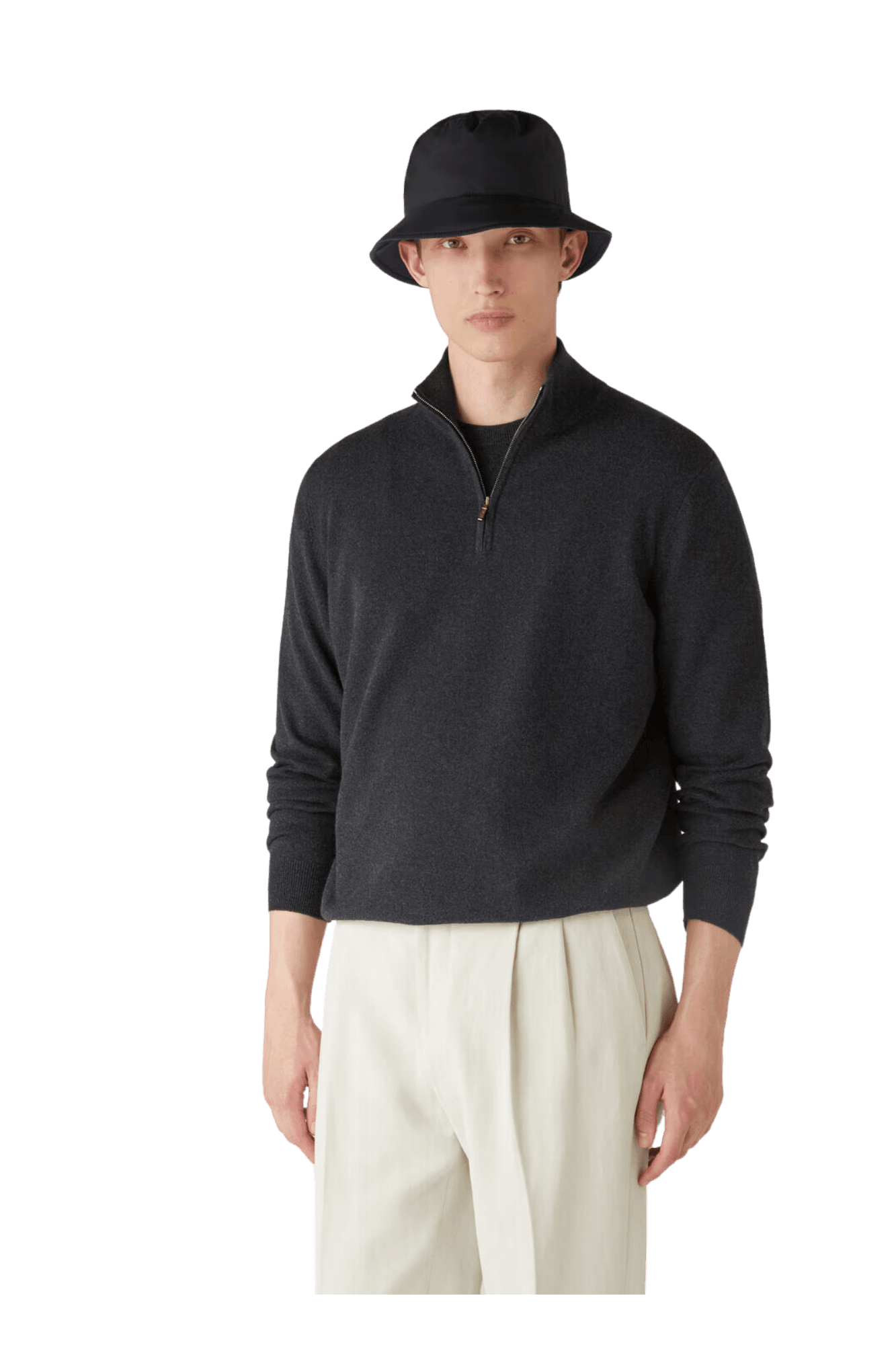 Loro Piana Classique Demi-Zip pour Hommes