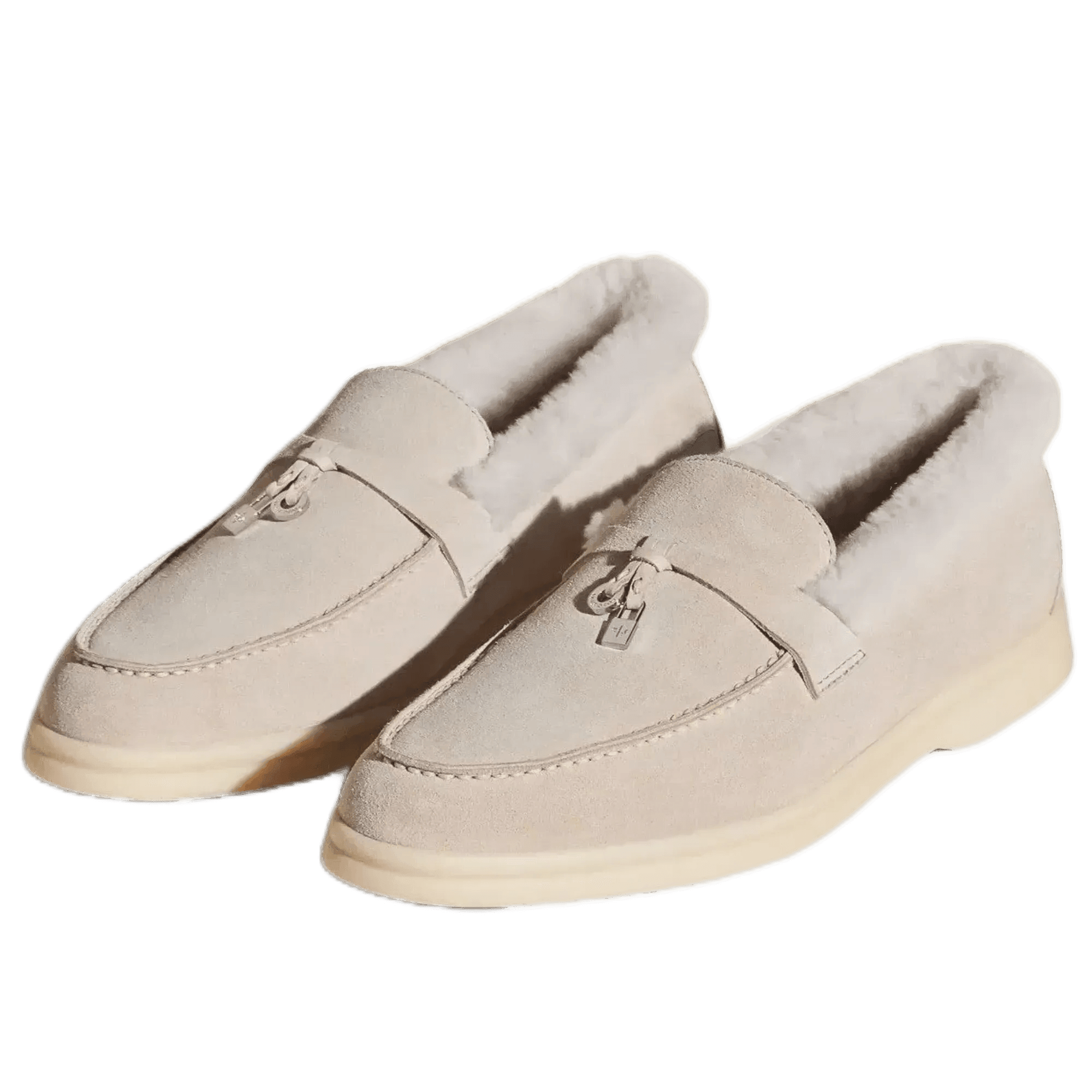 Loro Piana Women's Summer Charms Walk Loafers (Suede with Beaver Fur)