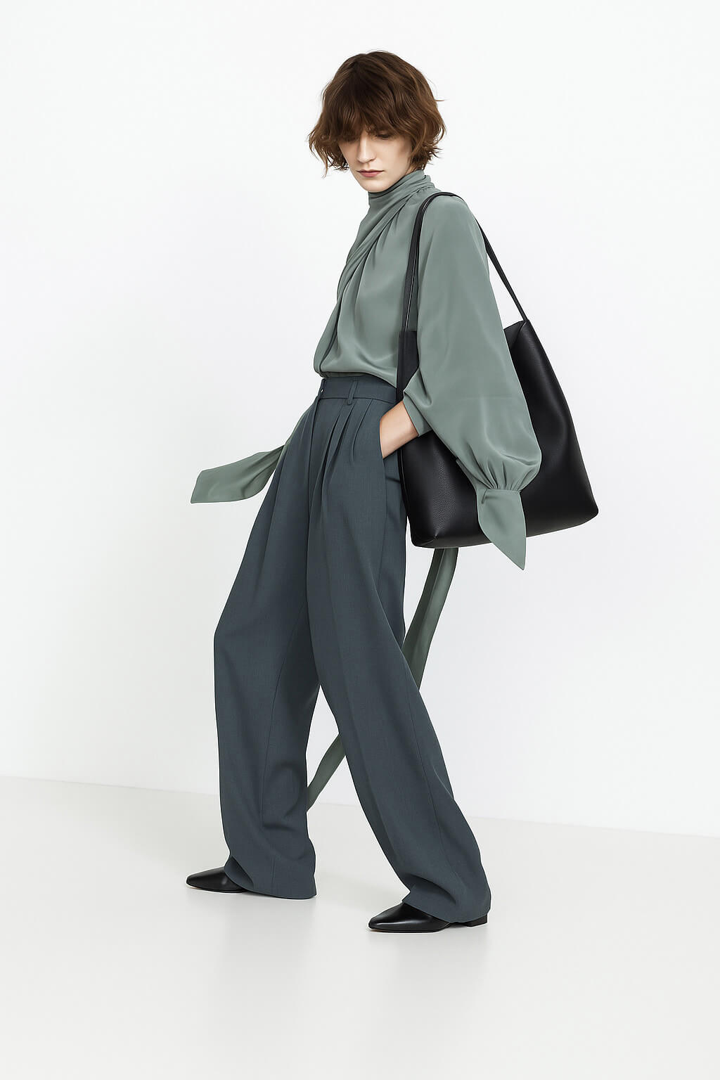 The Row Large N/S Park Tote Bag in Leather