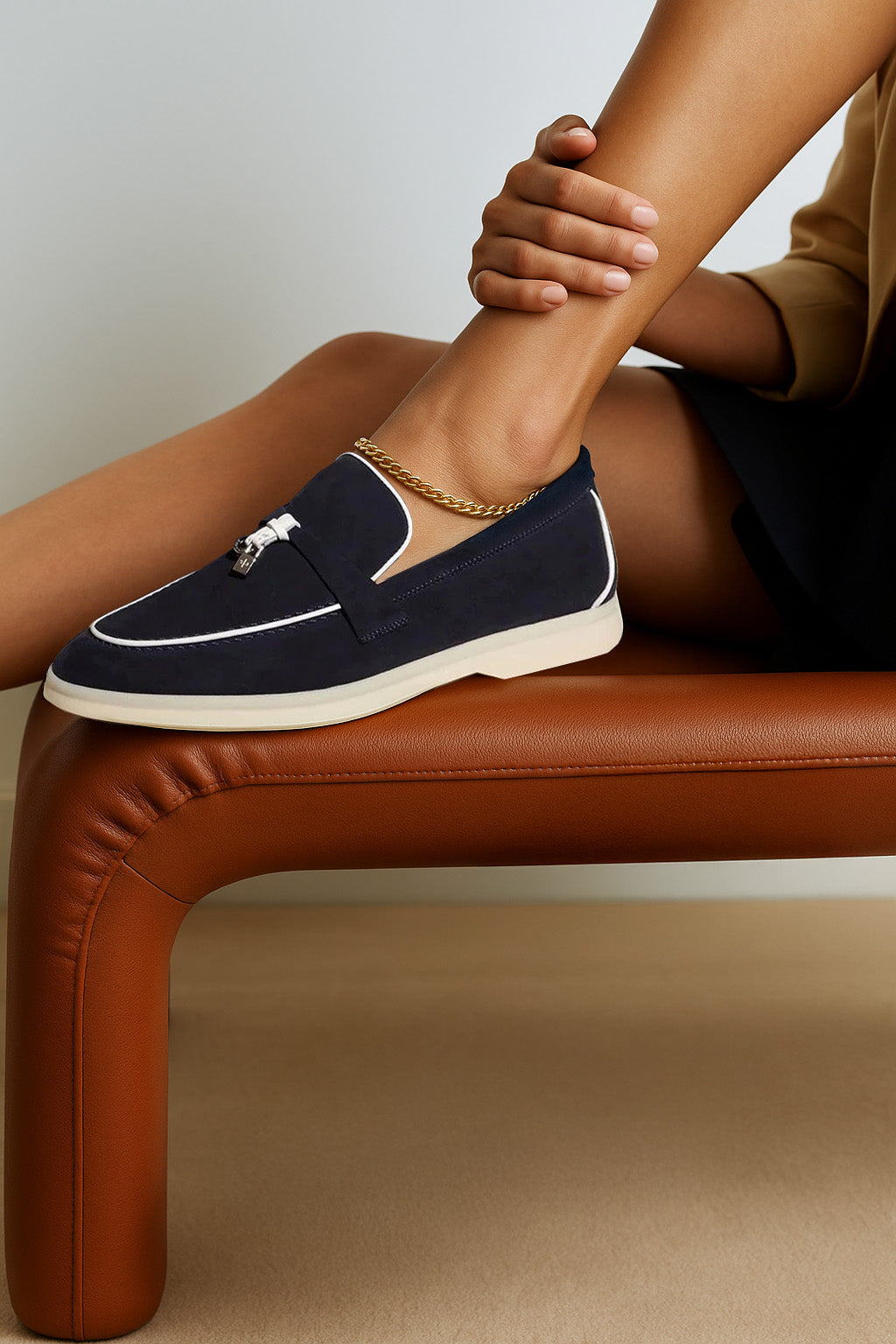 Mocasines Mujer Summer Charms Walk Loro Piana (Ante, Ante Piel de Cabra)