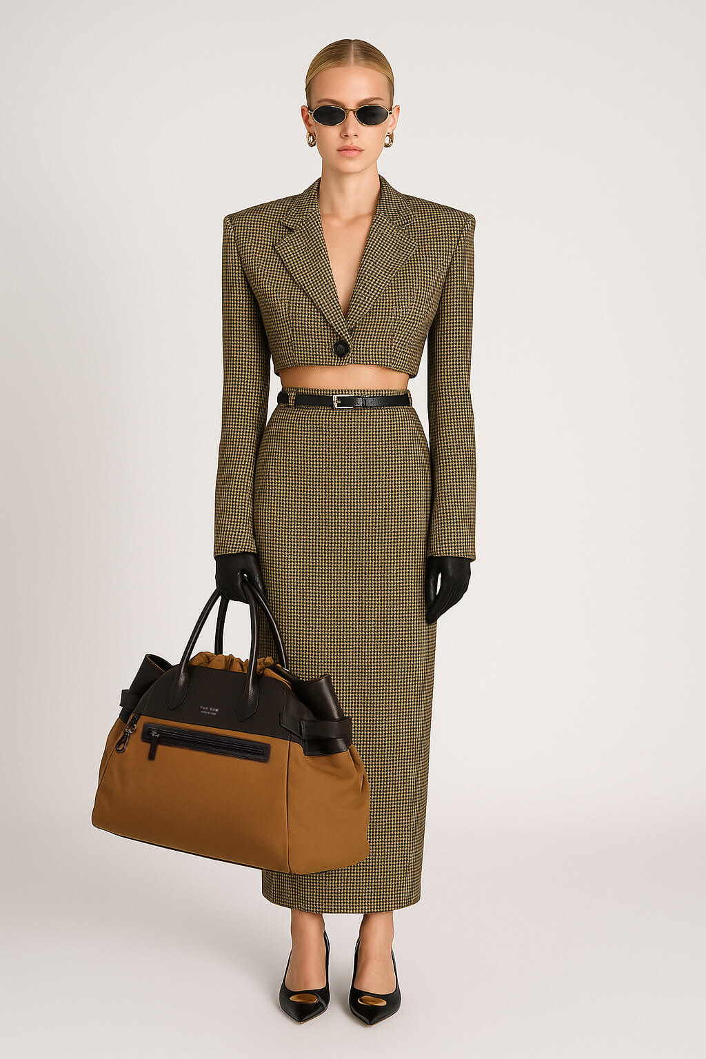 The Row Margaux 17 反扣皮革帆布托特包