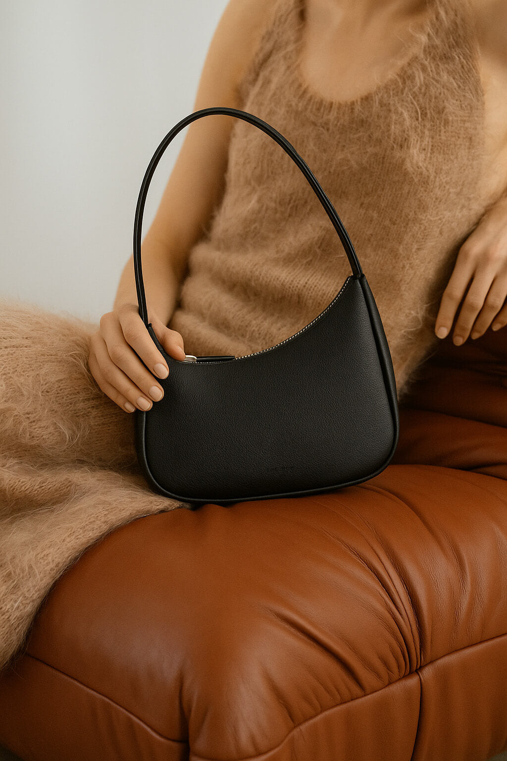 The Row Half Moon Bag in Leather