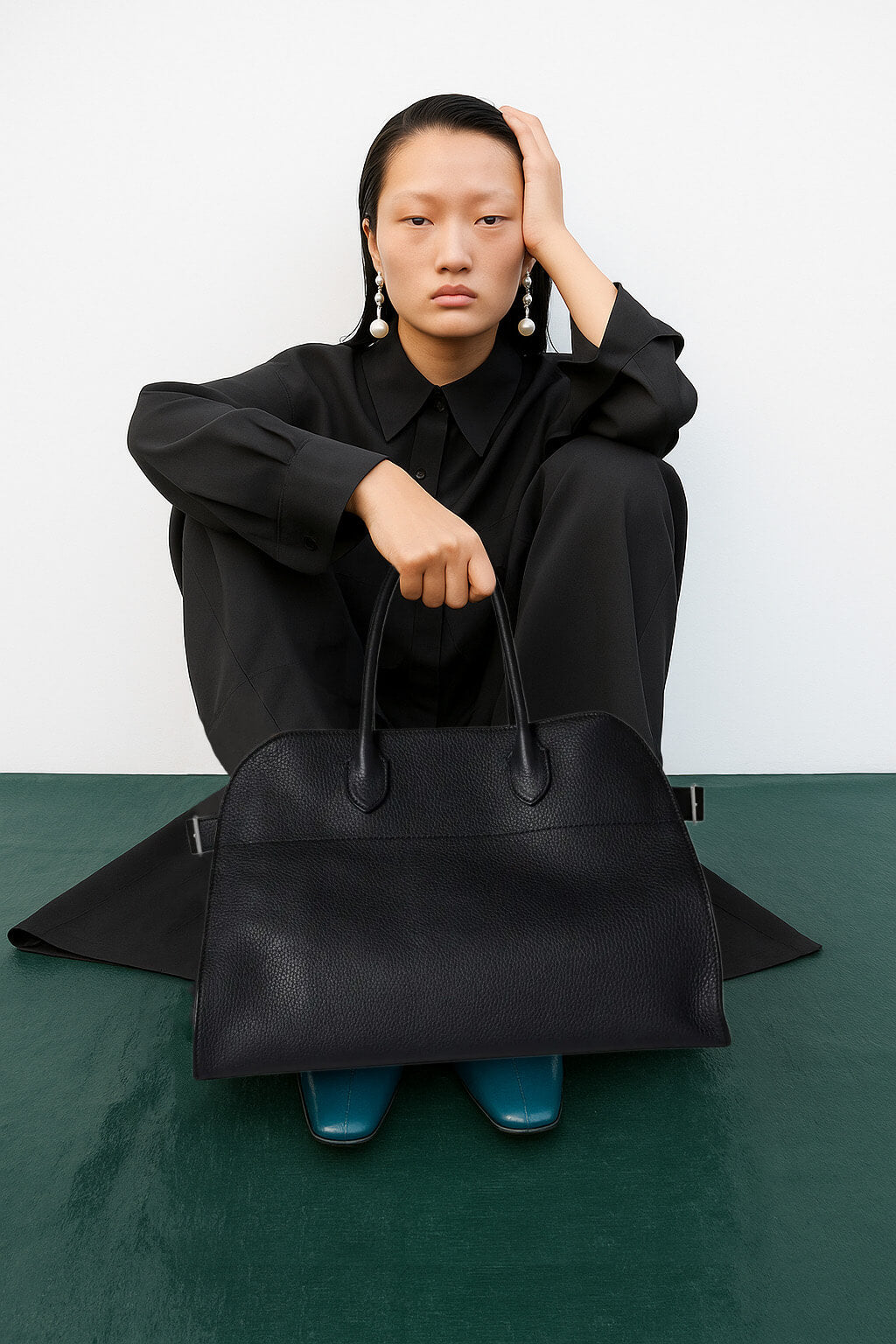 The Row Soft Margaux 15 Bag in Leather