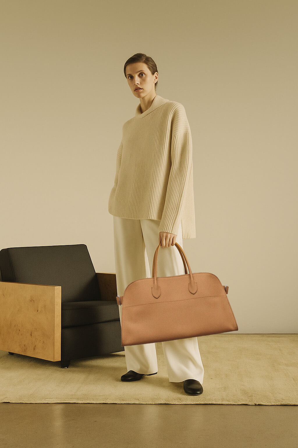 The Row EW Margaux Bag in Leather