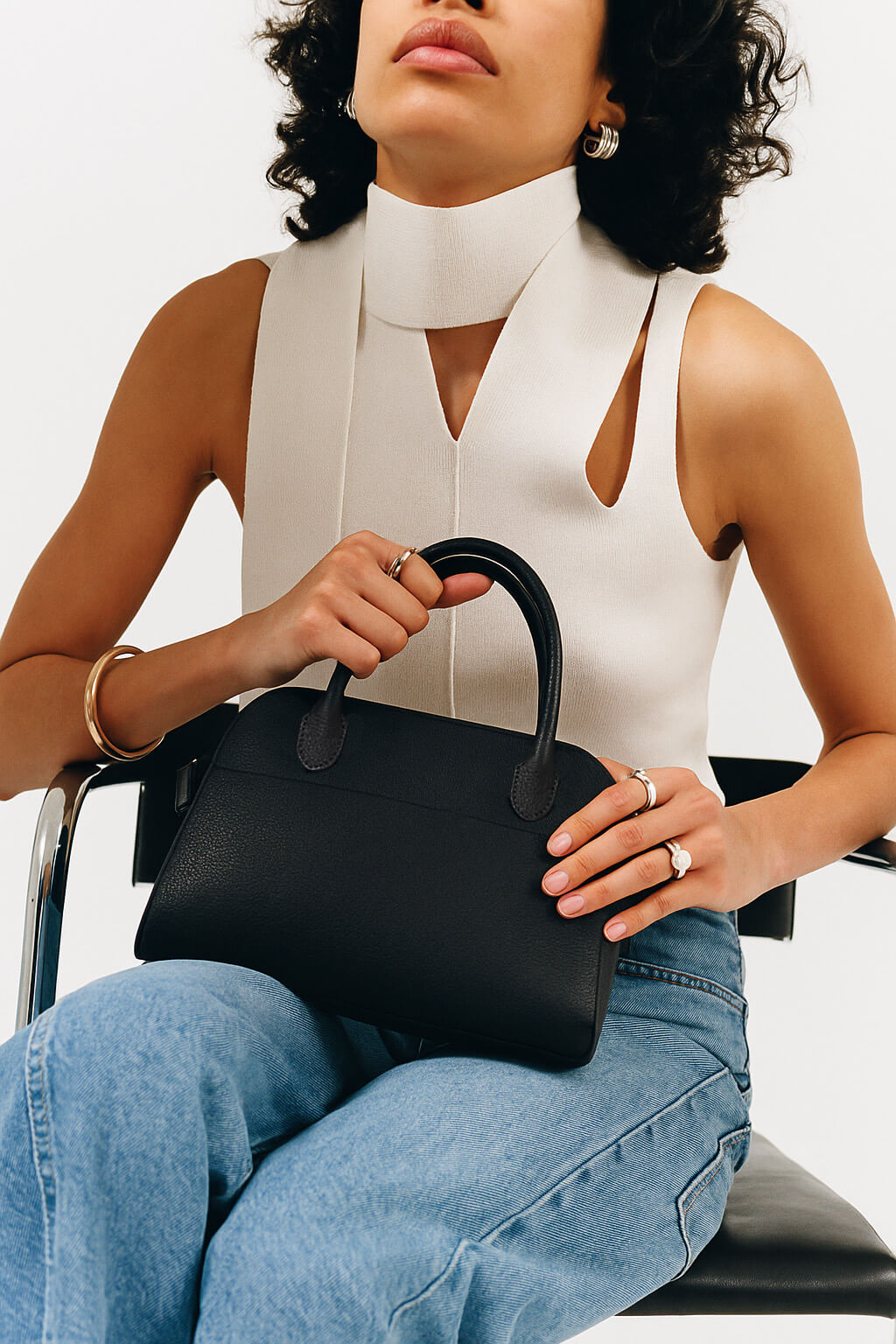 The Row Soft Margaux 10 Bag in Leather