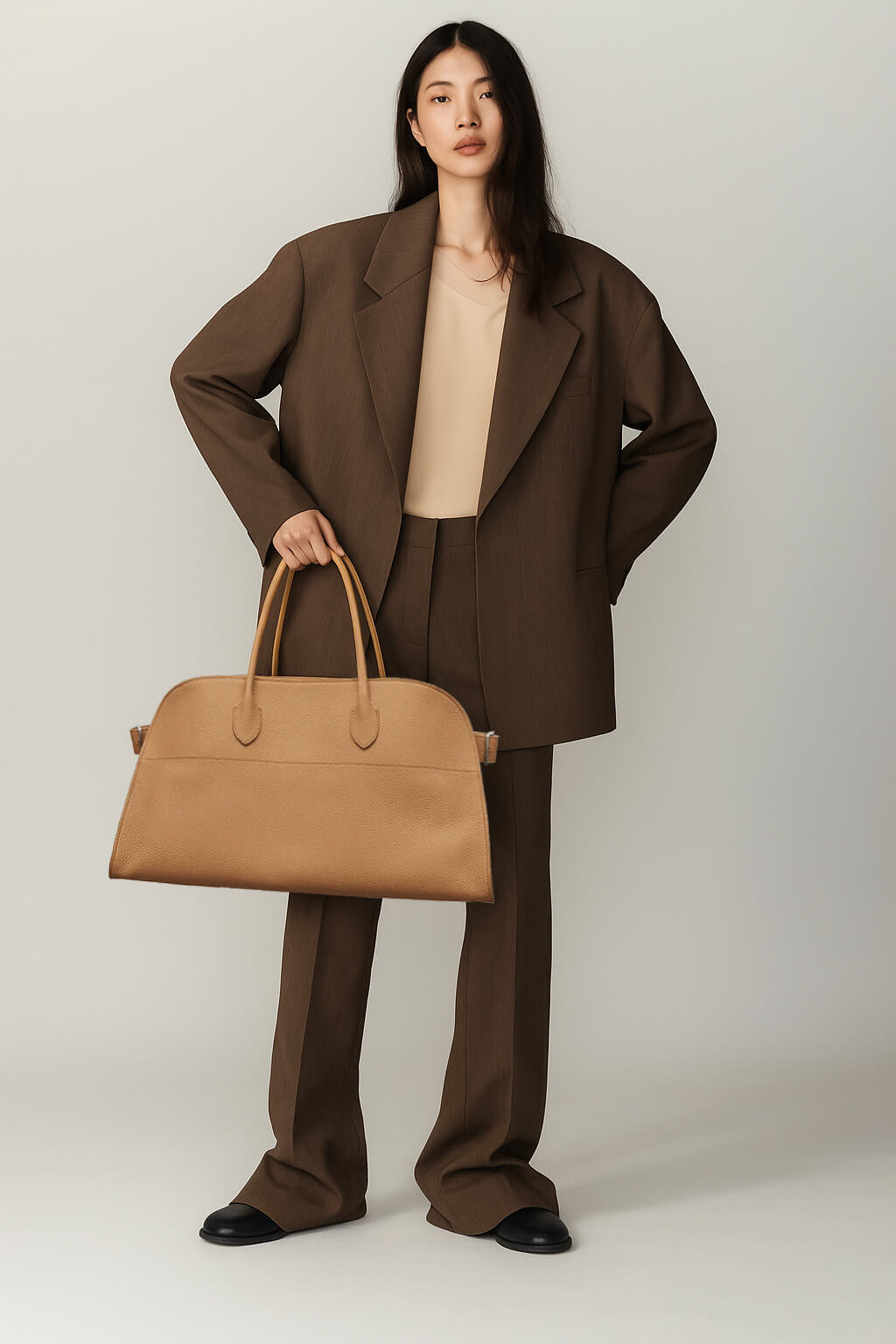 The Row EW Margaux Bag in Leather