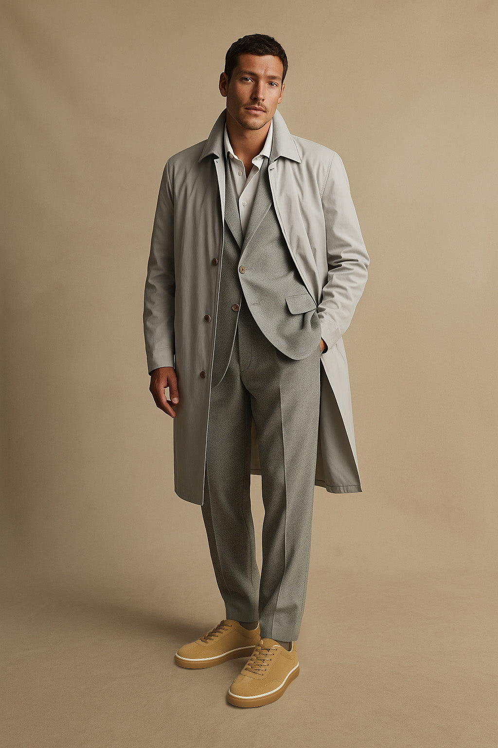 Loro Piana Men’s Tennis Walk Sneakers (Suede Calf Split)