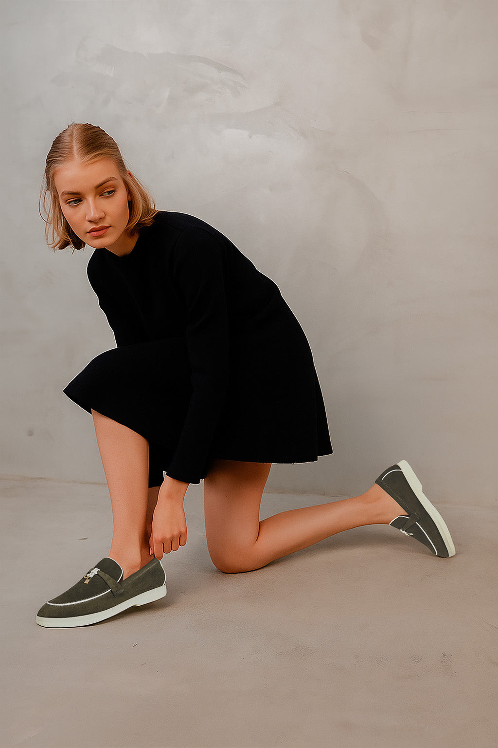 Mocasines Mujer Summer Charms Walk Loro Piana (Ante, Ante Piel de Cabra)