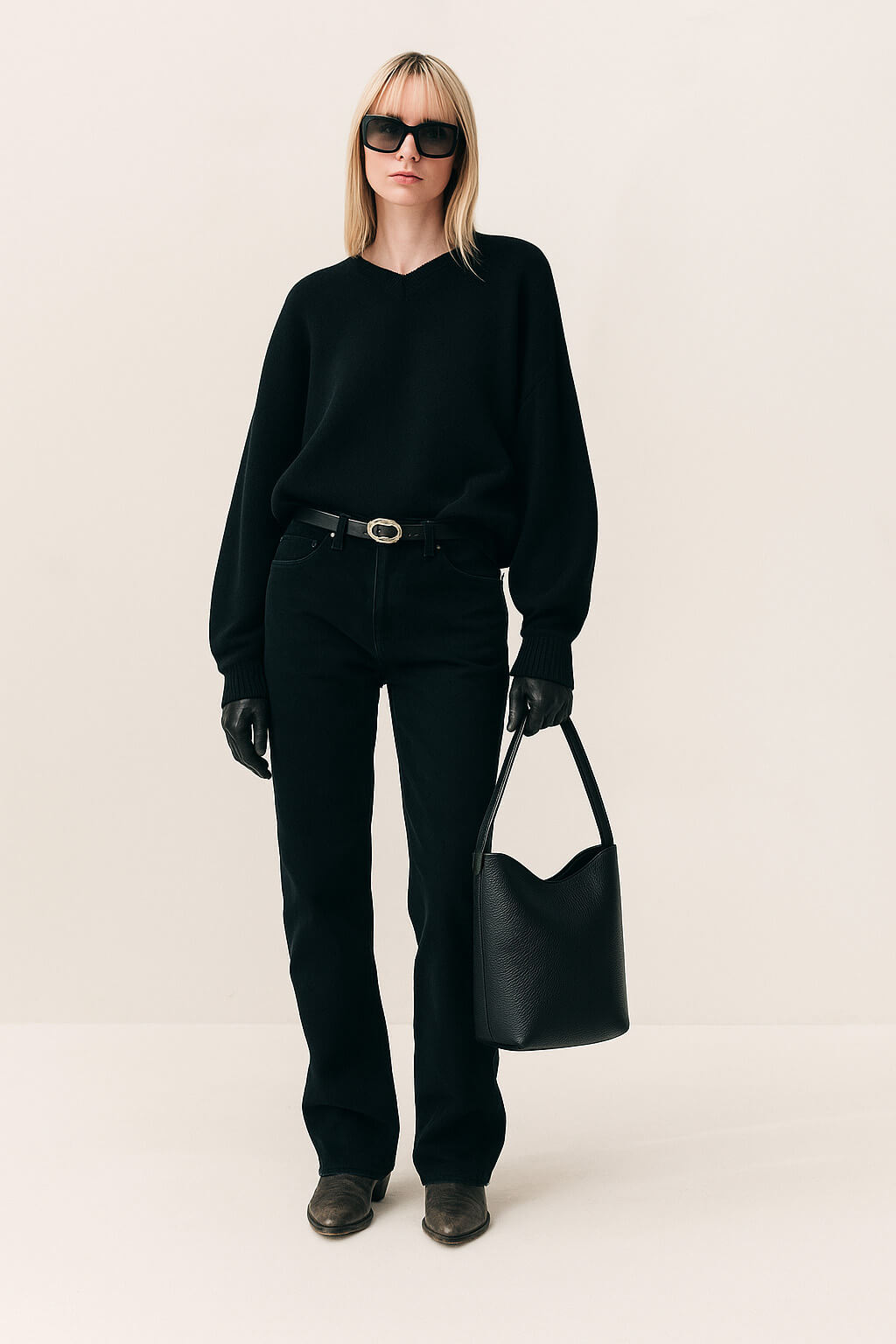 The Row Medium N/S Park Tote Bag in Leather