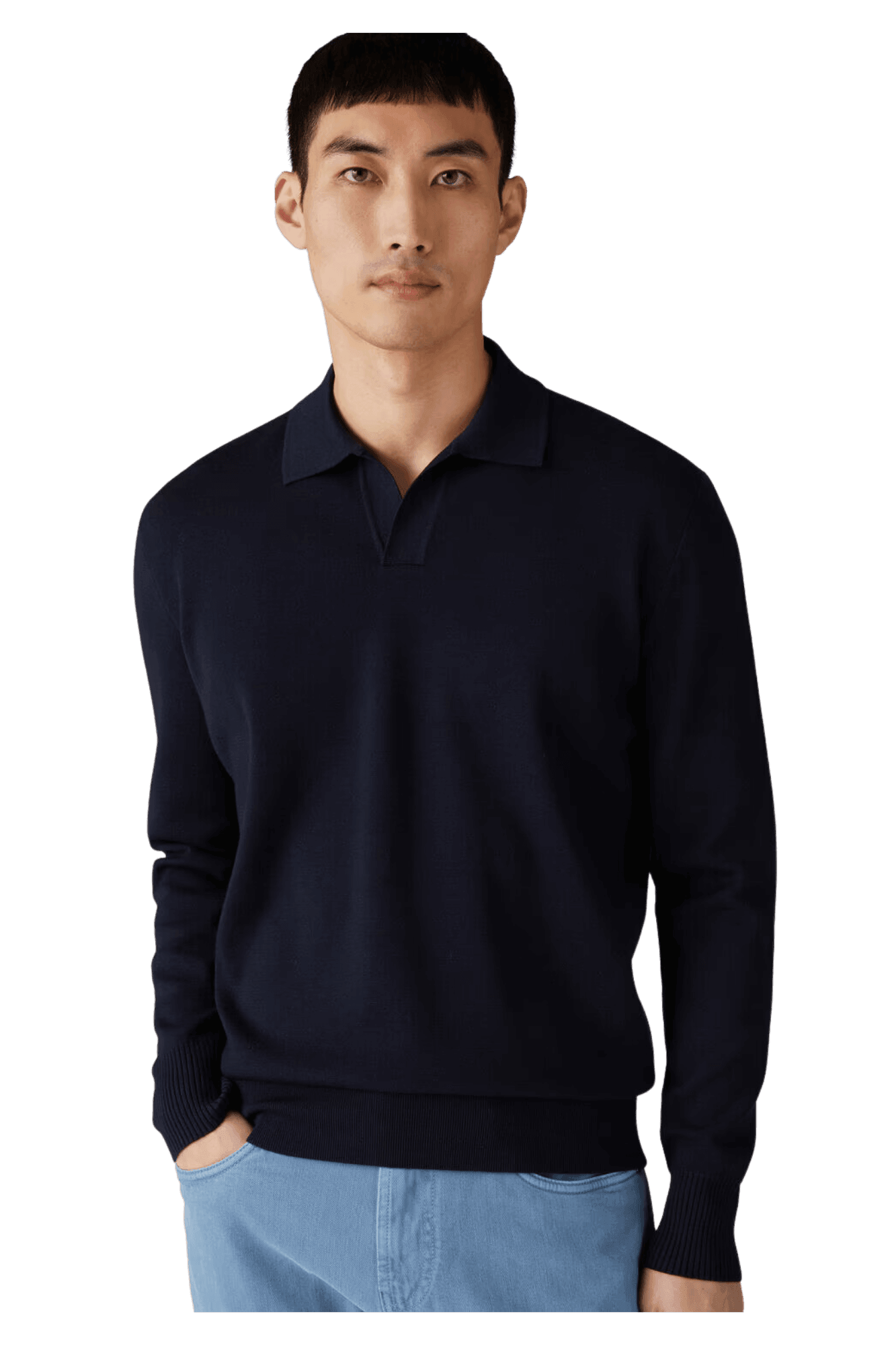 เสื้อโปโลผู้ชายไม่มีกระดุม Loro Piana