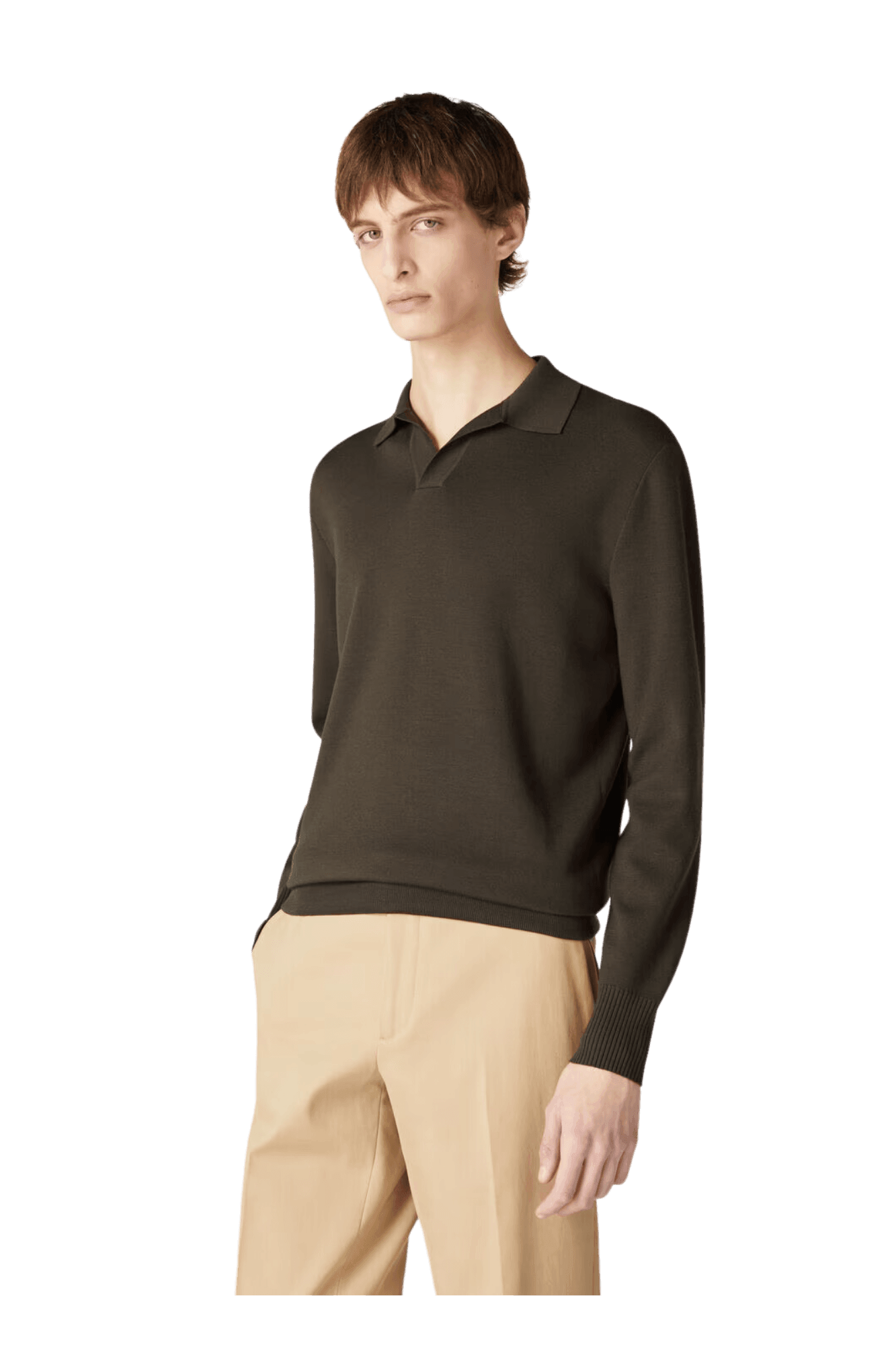 เสื้อโปโลผู้ชายไม่มีกระดุม Loro Piana