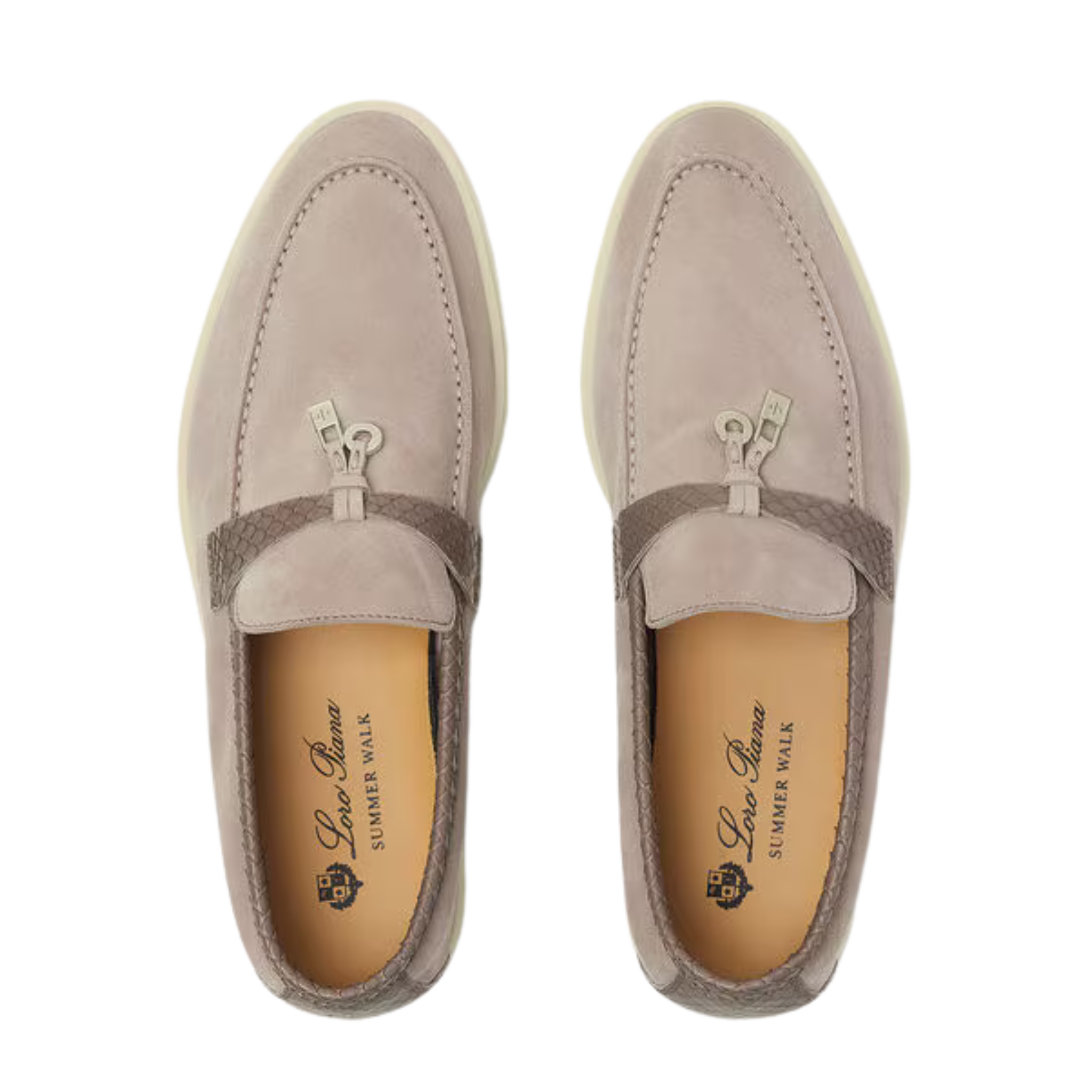 รองเท้าโลฟเฟอร์เดินเสน่ห์ฤดูร้อนของผู้หญิง Loro Piana (หนังกลับ)