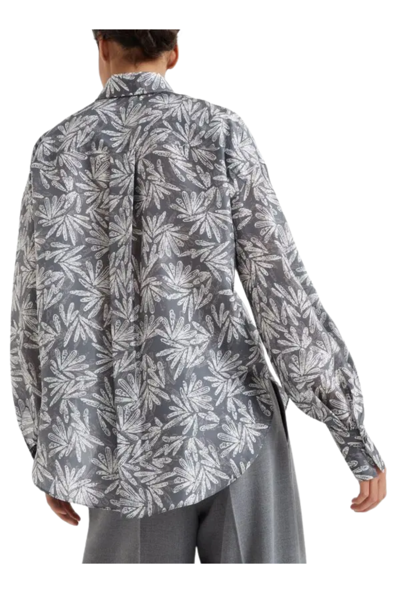 Brunello Cucinelli Women's Abstract-print Silk Shirt