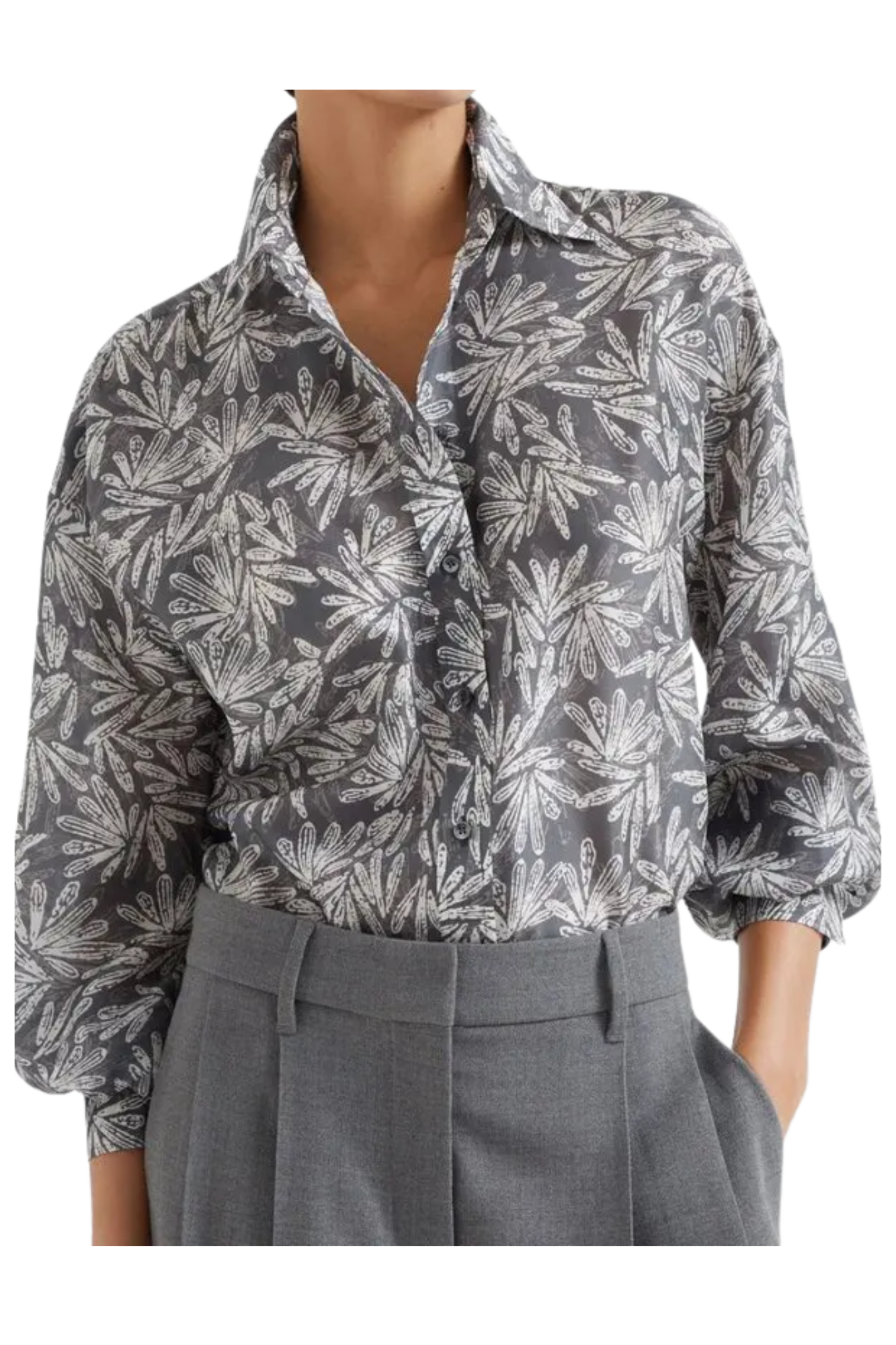 Brunello Cucinelli Women's Abstract-print Silk Shirt