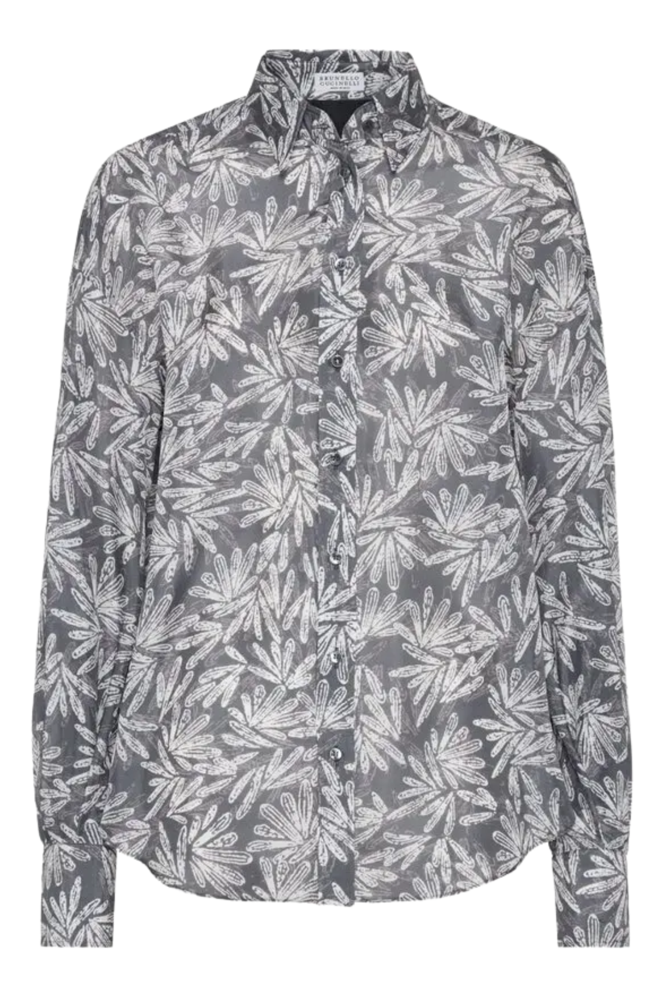 Brunello Cucinelli Women's Abstract-print Silk Shirt