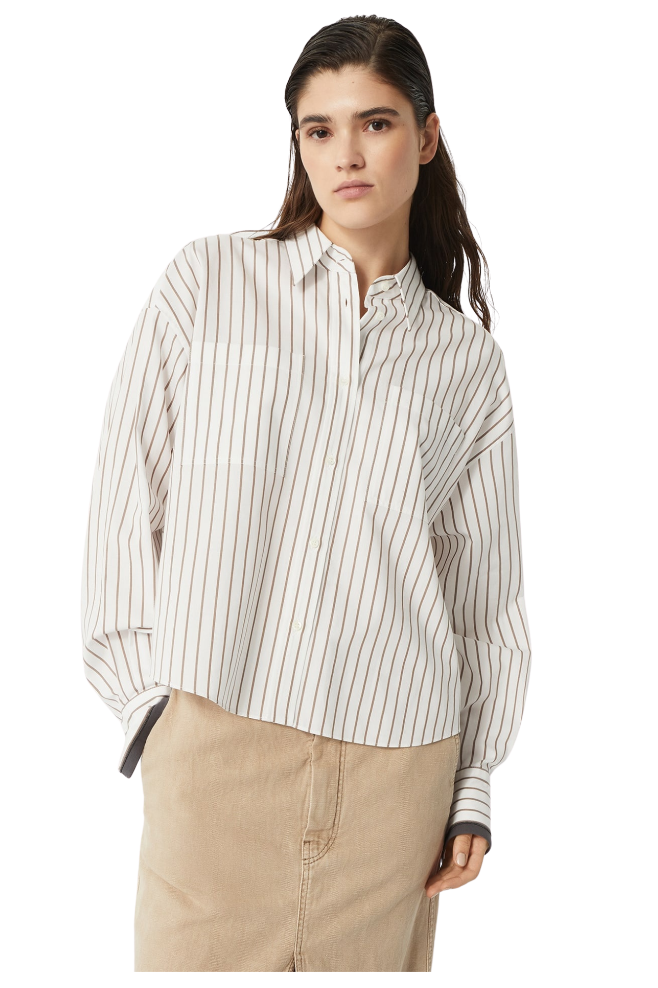 Brunello Cucinelli Women's Monili-trim Shirt