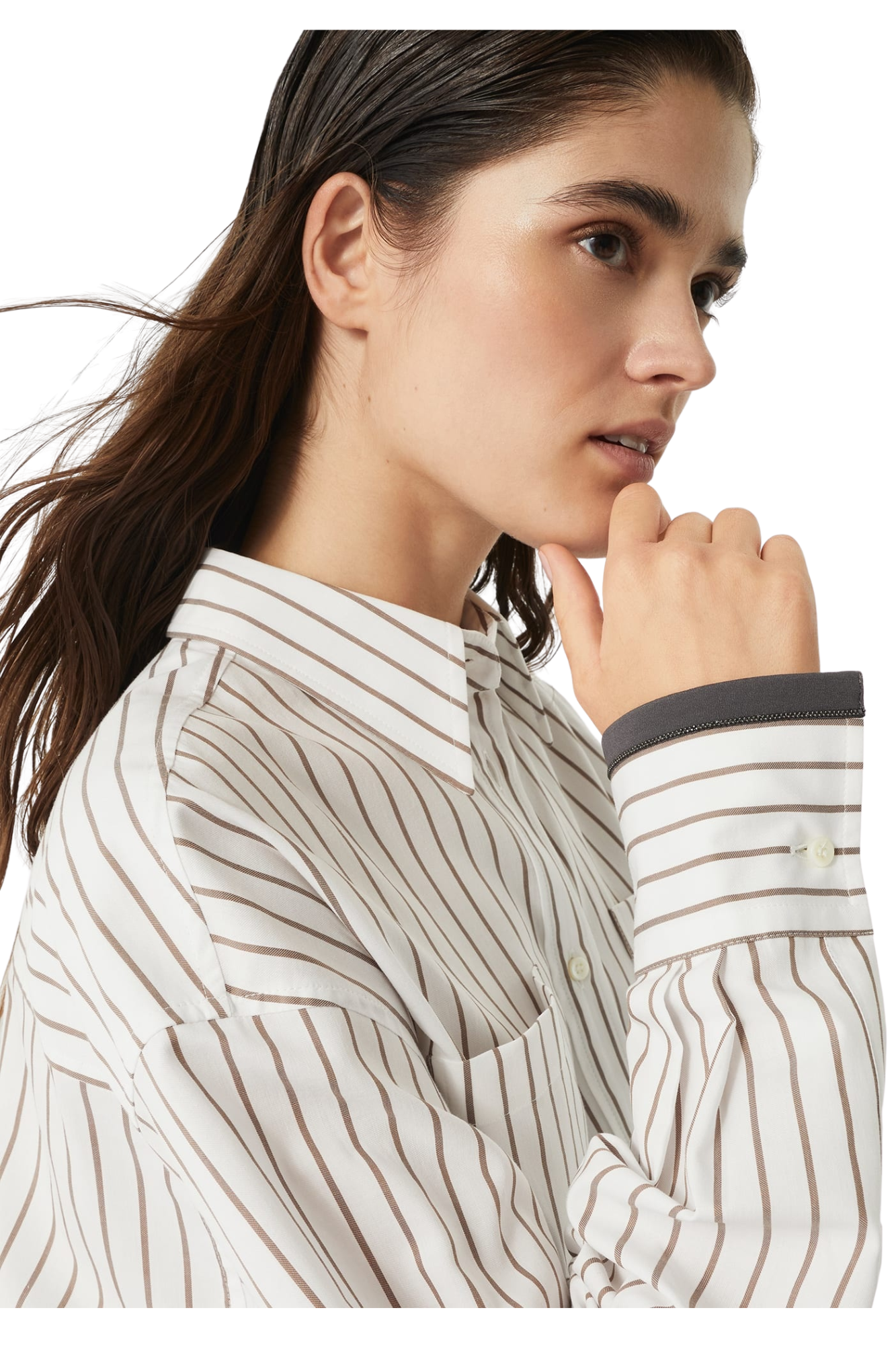 Brunello Cucinelli Women's Monili-trim Shirt