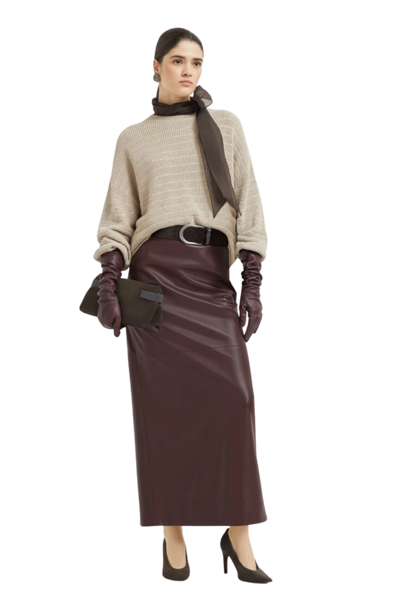 Brunello Cucinelli Women's Textured Half English Rib Sweater in Cotton Diamond Yarn