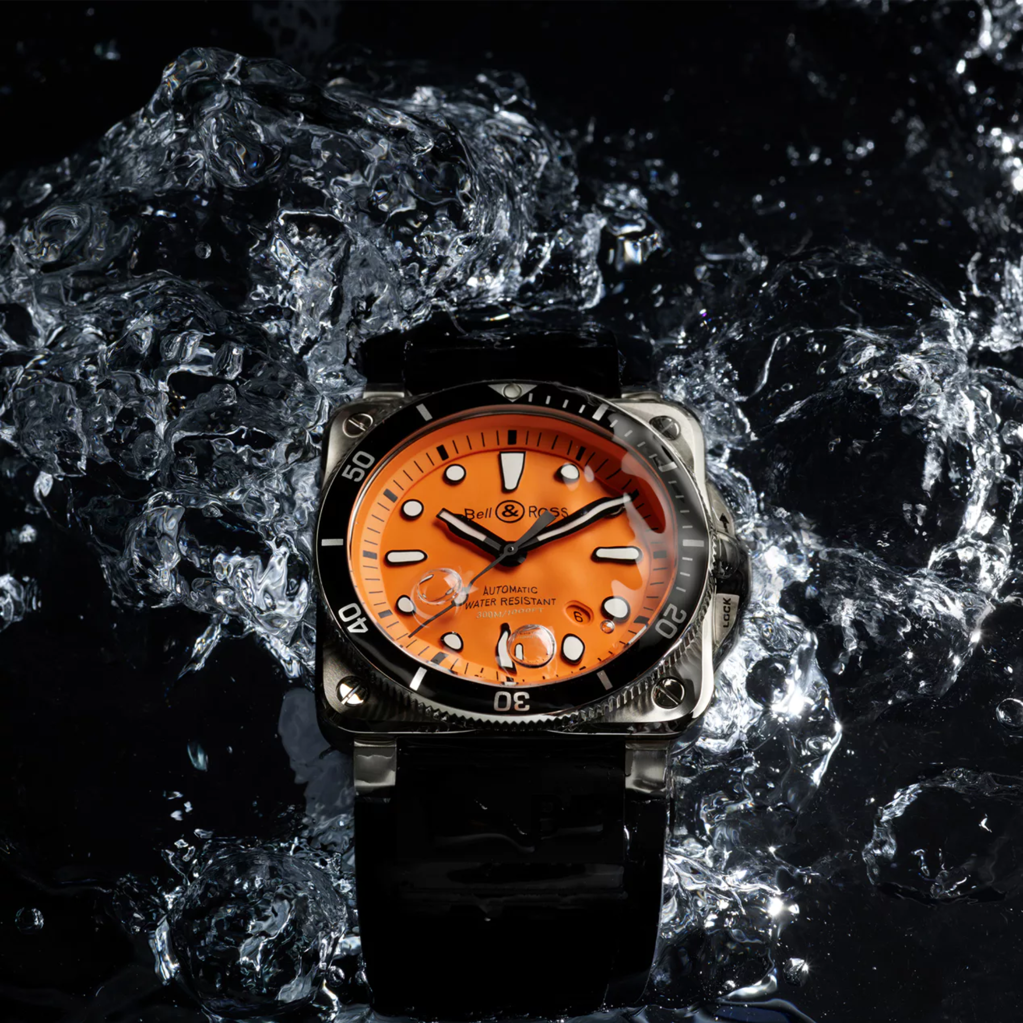 钟 & Ross BR 03-92 潜水员橙色