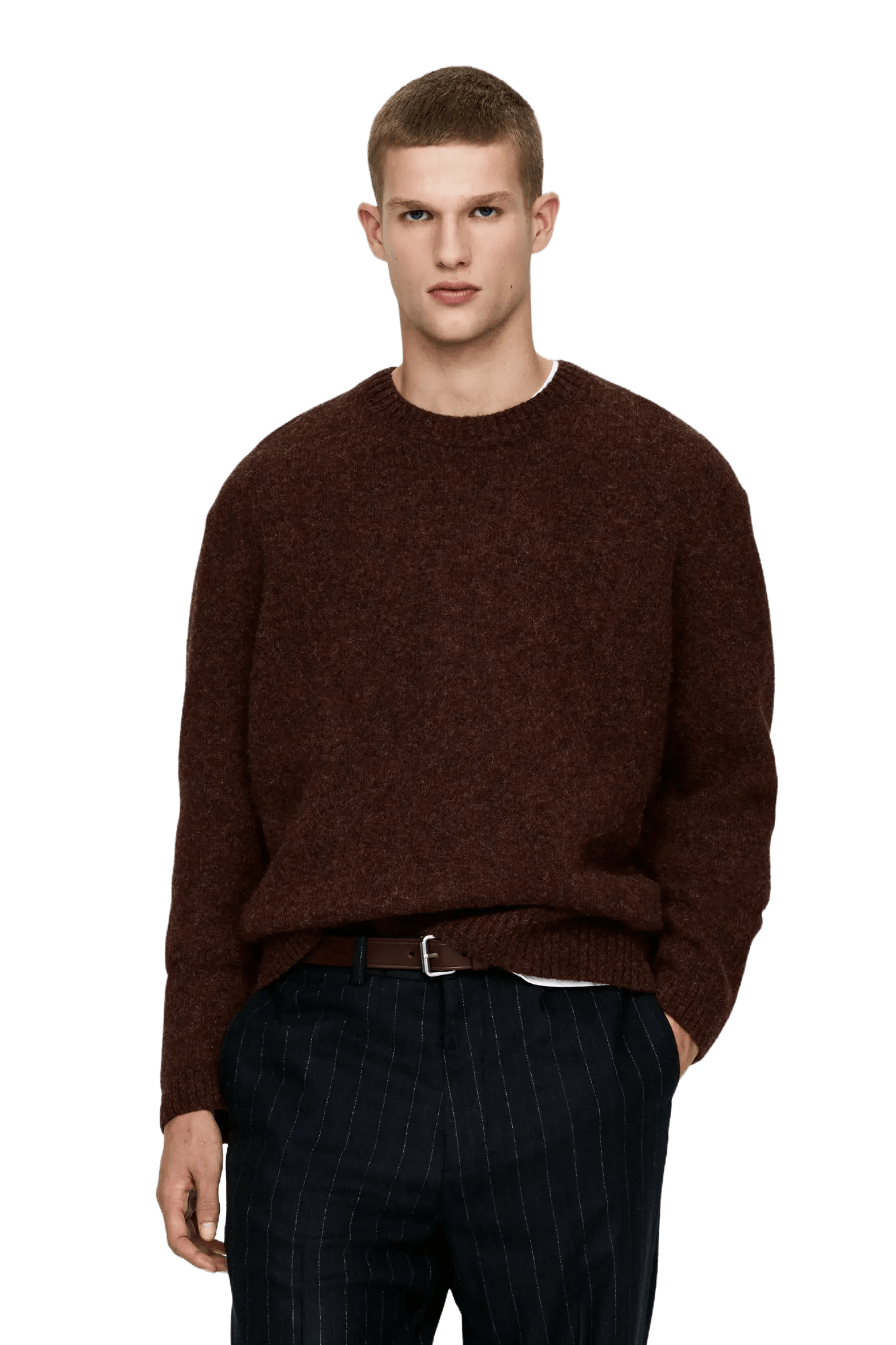 Arket Pull en laine à col rond pour homme