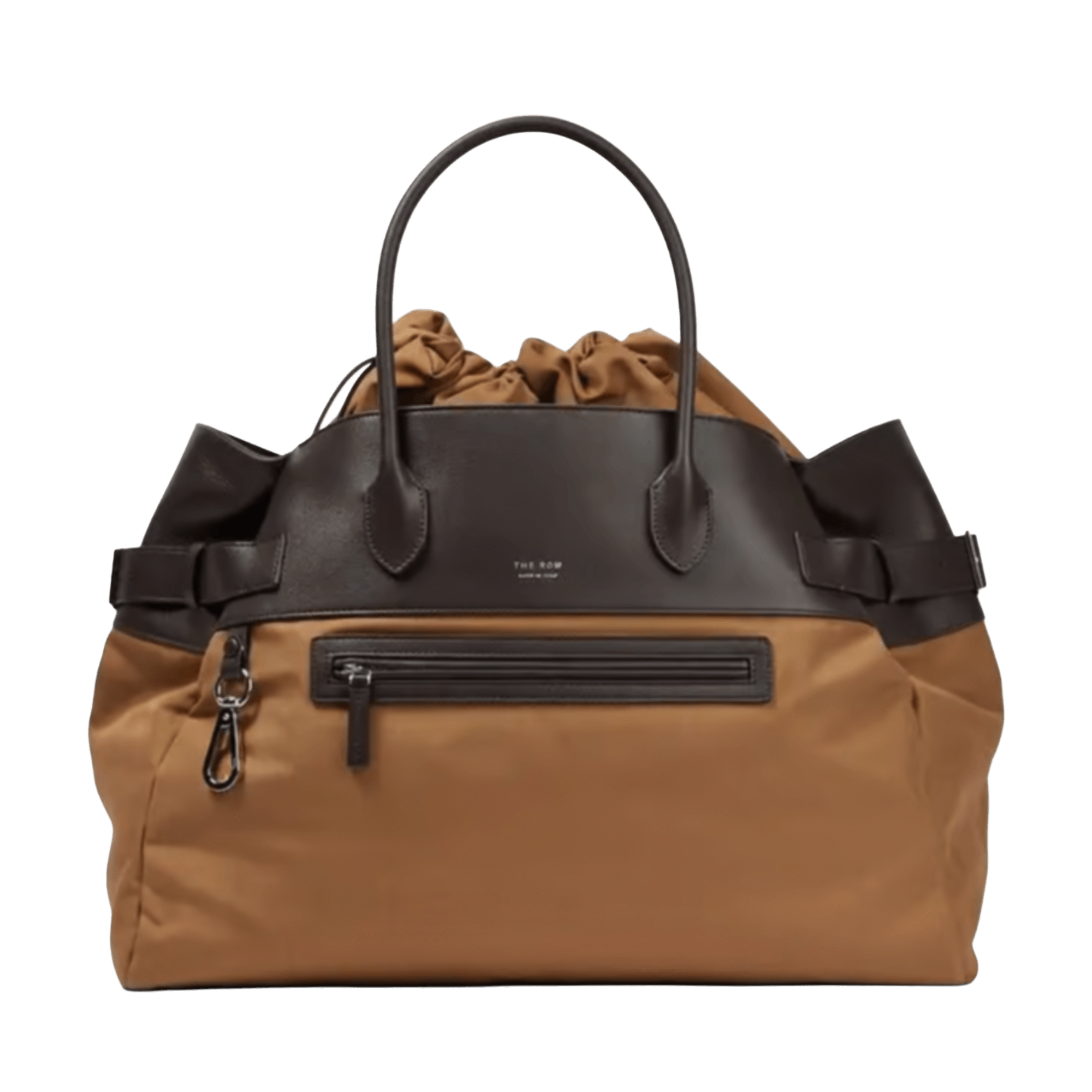 The Row Margaux 17 反扣皮革帆布托特包