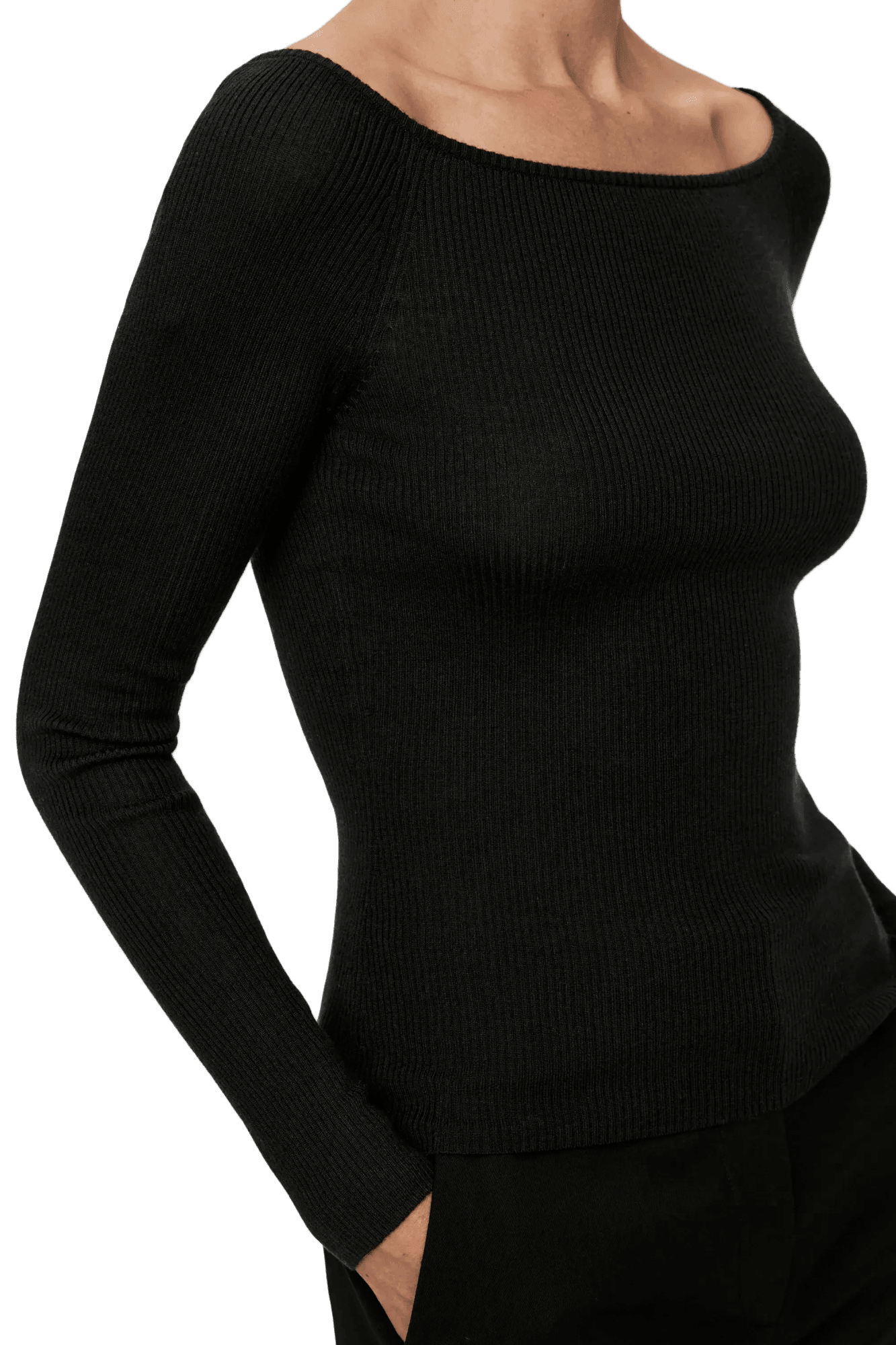 Arket Women's Wool Blend Off-Shoulder Top