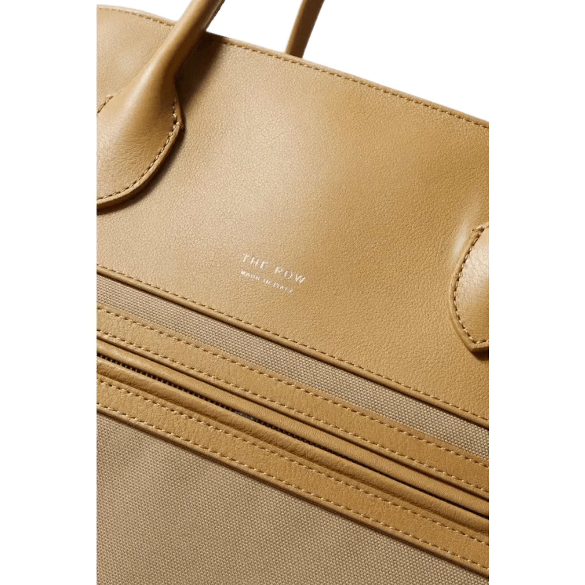 The Row Margaux 17 反扣皮革帆布托特包