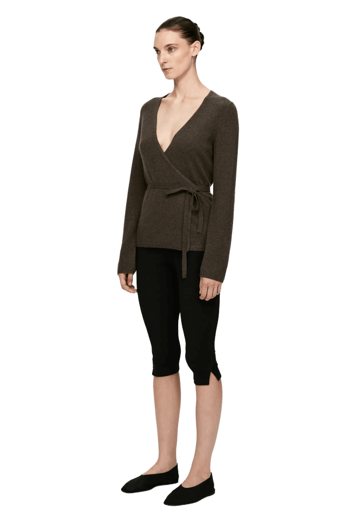 Arket レディース カシミアウール ラップ カーディガン