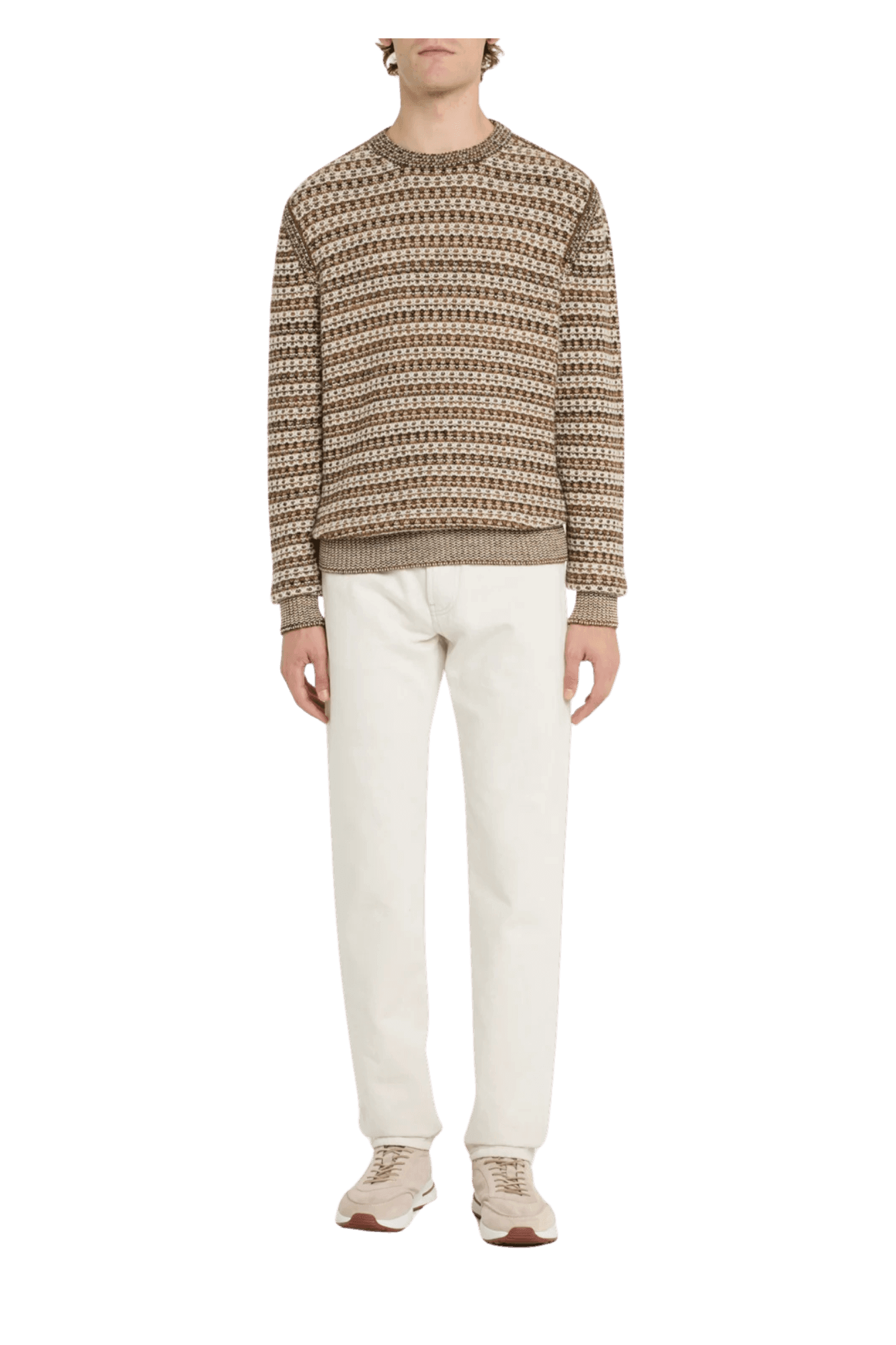 เสื้อสเวตเตอร์ถัก Mancora Cashmere Knit Crewneck ของผู้ชาย Loro Piana