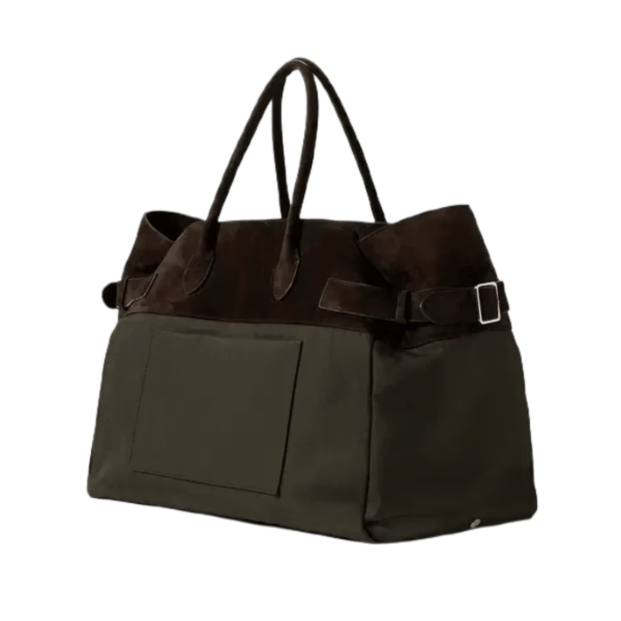 The Row Margaux 17 反扣皮革帆布托特包